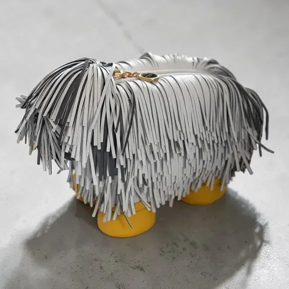 Kate Spade Showdog Fringed 3D Dog Leather Crossbody Bag KB164 Mint Rare - Picture 8 of 16